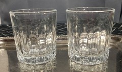 VINTAGE CRISA CLEAR GLASS Set of Two Whiskey Rocks Double Old Fashioned 6oz