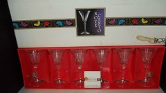 6 Royal Crystal Rock Discontinued Pattern Novecento Water Goblets Glasses 7 5/8″