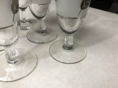 5 MCM VINTAGE Libbey Silver Leaf Pilsner Beer Footed Glasses 8 1/4 » Tall