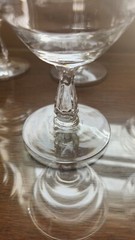 Set Of 8 Fostoria MCM Moon Ring 4 3/8” Sherbet Glass, Horizontal Ribbed EUC