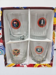 Vintage Y2K Scotland Golf Rocks Glass Set 4 Clear Muirfield Turnberry St Andrews