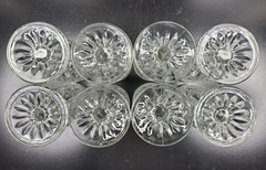 8 Anchor Hocking Wexford Claret Wine Glasses Set Vintage Cut Etched Bar Ware Lot