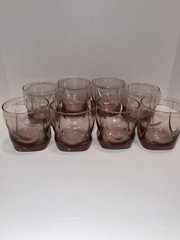 8 Vintage Libbey Imperial Plum Double Old Fashioned Glasses Tumblers Mint!