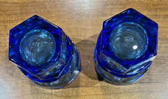 Vtg Fostoria Argus Blue Henry Ford Museum HFM Set of 4 Juice Glasses 2 7/8″