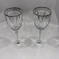 Lenox Clarity Platinum Silver Rim 8” Tall 4oz Wine Glasses