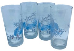 Pfaltzgraff Winter Frost 15 Oz Cooler Tumblers Beverage Glasses Set Of 4 Pine