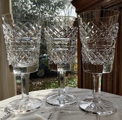 Cavan Crystal 7″ Wine Glass (3) Made in Ireland CAV3