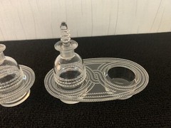 Lot Of 2 Vinegar Cruets Model Nippon In Crystal R. Lalique (Price Of The Lot)