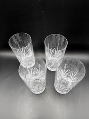 Marquis By Waterford Crystal Highball Glasses Set of 4 Signed 6” Tall