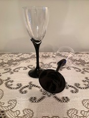 Vintage, Crystal, Alexandra Black Tulip, Champagne Flutes by Mikasa Set of 2
