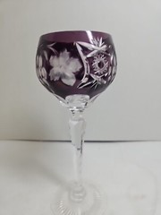 VTG Nachtmann Traube Crystal Wine Glass Amethyst Cut to Clear 8 1/4″