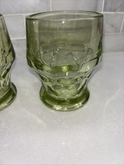 Vintage Viking Green Georgian Tumbler Glass Honeycomb 4.”