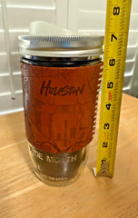 TACTILE CRAFTWORKS LACED LEATHER TRAVEL CUP W/ LID Glass & Leather Houston