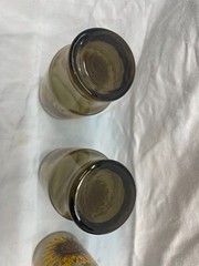 Vintage Libbey Water Juice Glasses Amber Sun Flower Pattern Set of 4