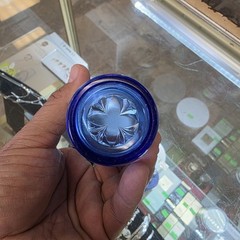 Depression Glass Hazel Atlas Blue Royal Lace Tumblers 3.5″