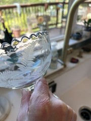 Antique Crystal Glass With Engraving Dated 1883