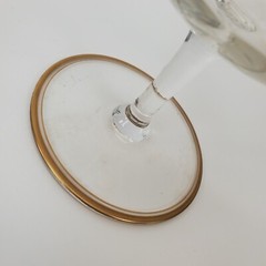 Set of 4 Italian Crystal w/Gold Encrusted Swag Rim Dessert Glasses 5.5″H X 4.5″W