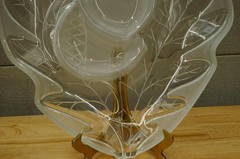 NOS GORHAM Crystal Frosted Acorn Nut Harvest Bounty Chip & Dip Serving Platter