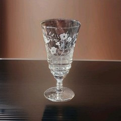 VTG Libbey Rock Sharpe Crystal Water Goblet-Halifax 1940s