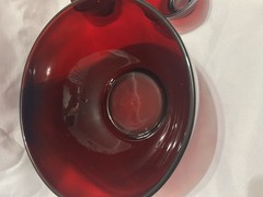 Vintage Royal Ruby Punch Bowl Set bowl and six cups