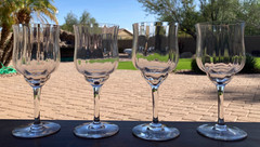 Baccarat Crystal Capri Optic Water Goblets 6 5/8″ Set of 4 Mint