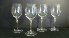 Mikasa Chablis 8 1/8″ White Wine Glasses Gold Grapes on Stems – 4