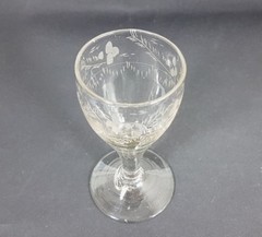 3 Glasses/Foot Cups, Hand Engraved, England, About 1860 – 1880 AL265
