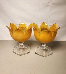 Antique Johnstone Original Orange Julep JOOJ Orange Peel Sherbert Cup Set
