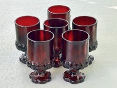Tiffin Franciscan Madeira Ruby Rancho 4⅞″ Juice Wine Goblets Set 6 VTG