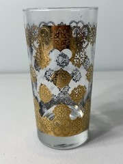 VTG Culver Mid-Century 22-Karat Gold Embossed 1 Highball Glass Valencia Pattern