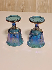 CARNIVAL GLASS stemmed glasses Vintage Indiana Glass Co.