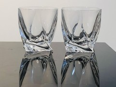 2Marked Mikasa Motion Double Old Fashioned Crystal Whiskey Glasses Discontinued