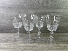 Set of 4 Cristal d’Arques Tuileries Villandry Crystal 8 Oz Water Goblets 6 1/8″
