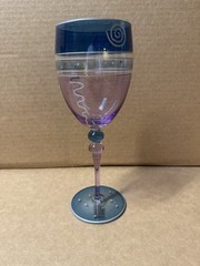 Pier 1 Imports Romanian Harlequin Festive Wine Glass Goblet