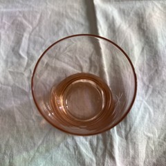 Three Pink Depression Glass Small Glasses All In Chip Free Condition See Photos