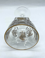 Set of 4 Vintage Bohemian Czech Cut Crystal Gold Gilt Goblets 1950s–1970s