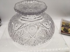 Vtg Imperial by Lenox Crystal Footed Bowl Sawtooth Edge Pedestal 8.5” Dia X 4.5”