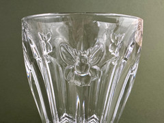 5 Lenox Butterfly Meadow Clear Crystal Bees Double Old Fashioned Glasses 4 3/8»