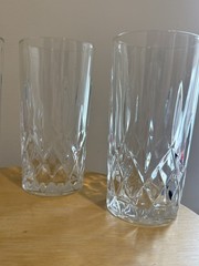 Set of 4 Highball Tumbler Crystal Glasses