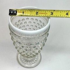 Goblet Water Cup Blue Opalescent Moonstone Hobnail Anchor Hocking Glass Lot Of 5