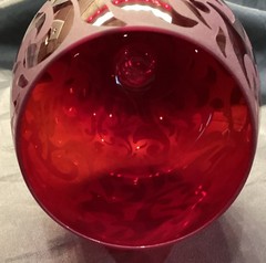 MICHAEL WEEMS ELISE RUBY WATER GOBLET CLEAR TWIST STEM 8 5/8”T LOOKS UNUSED Mult