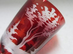 Vintage Echt Kristall (Genuine Crystal) Hand Cut Ruby/Red Cut to Clear Tumbler