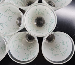 (8) Hickok Golfer Tumbler Glasses Vintage Green White Frosted Sport MCM Gift Lot