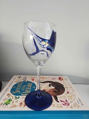 Hand painted marlin sailfish sport fish wine glass Nautical Fish