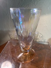 Fostoria Glass, Iridized Loop Optic Juice Glasses Set Of 6,1926-1940
