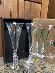 2000 STEM CRTSTAL d ARQUES MILLENNIUM CHAMPAGNE FLUTES SET MINT IN BOX FRANCE