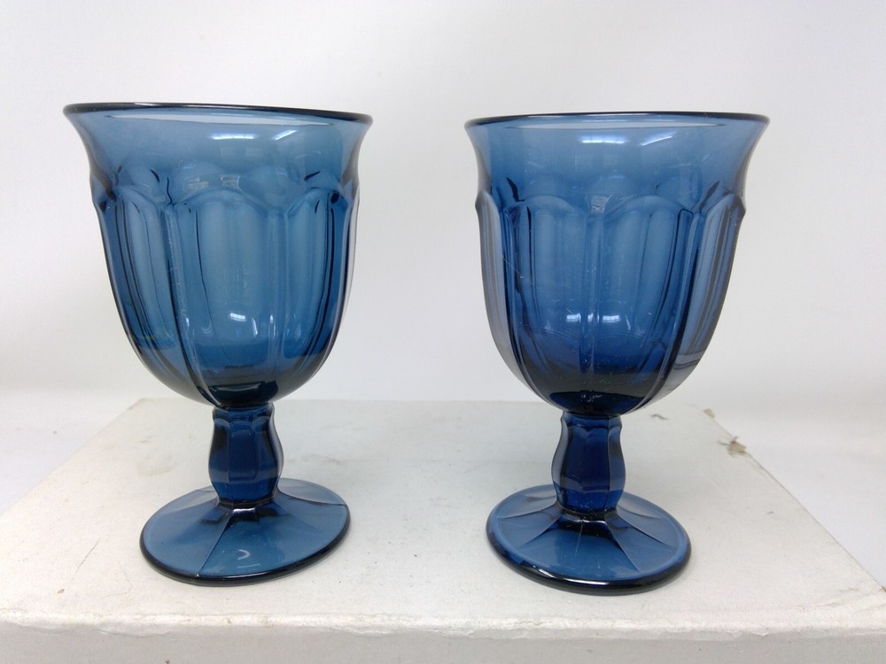 Pair of Noritake Provincial Colonial Blue 4 5/8″ Wine Glasses