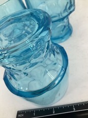 4 Glass GEORGIAN Viking Excelsior Azure BLue Flat Tumbler 4″ MCM 9 oz USA EUC