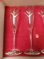 RARE VTG Seneca Glass Co. Lead Crystal Connoisseur Champagne Flutes SET OF FOUR