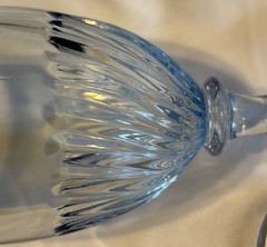 Set of 3 Vintage MSE Martha Stewart Everyday Clear Blue Swirl Glass 7” Goblets
